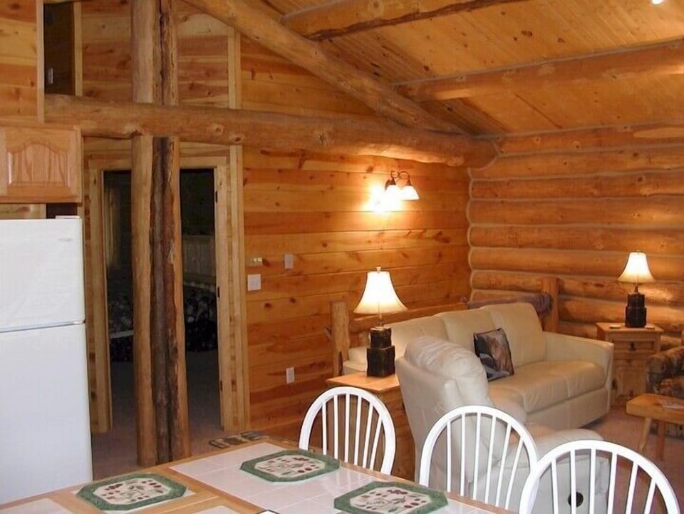 Deluxe Cabin, 3 Bedrooms (White Lightning) | Living area | TV, DVD player