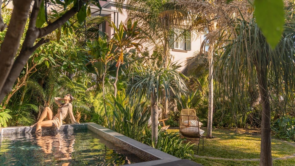 Relax by the tranquil pool surrounded by lush tropical gardens, creating a private oasis perfect for peaceful afternoons and unforgettable moments under Madeira's warm climate.
#PrivatePool #MadeiraEscape #LovelyStay