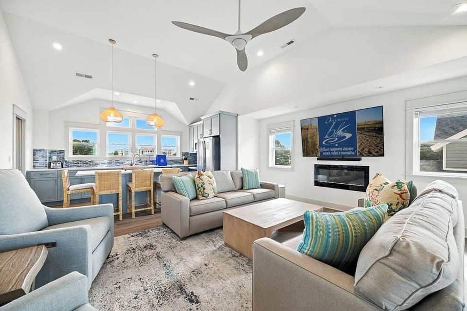 Top-Level Living Room with Deck Access