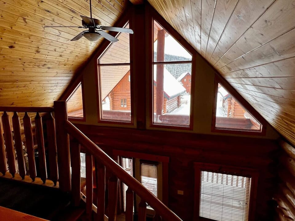 Beautiful mountain views from the A-frame window