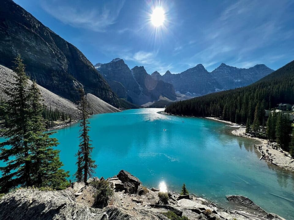 Moraine Lake, 45 minutes drive