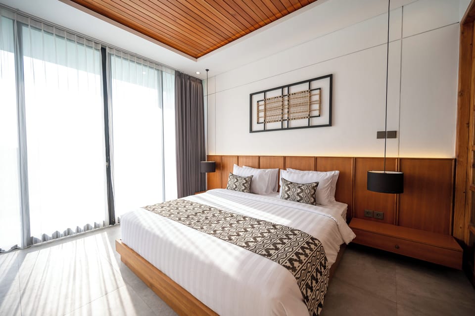 Two Bedroom Pool Villa Rice Field View | In-room safe, desk, laptop workspace, blackout drapes
