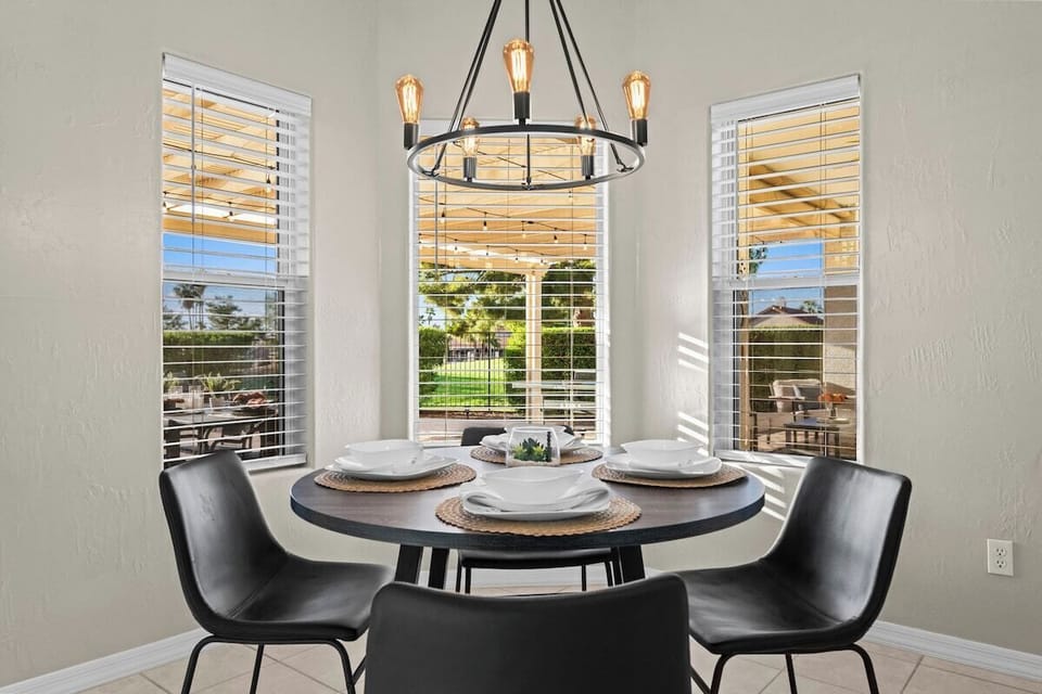 Enjoy views of the backyard from the dining room.