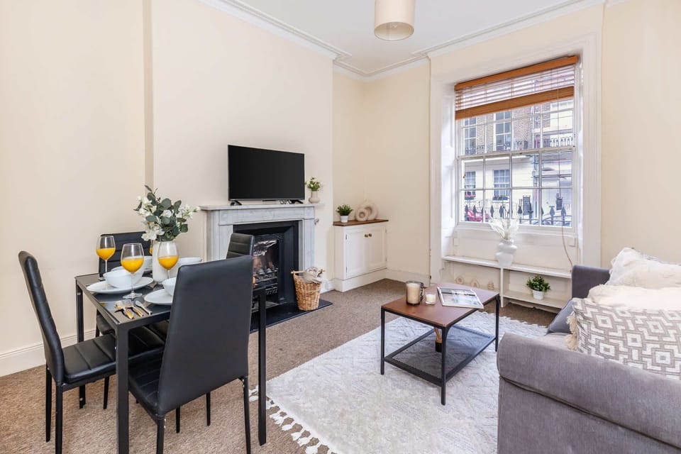 The open-plan living and dining area
