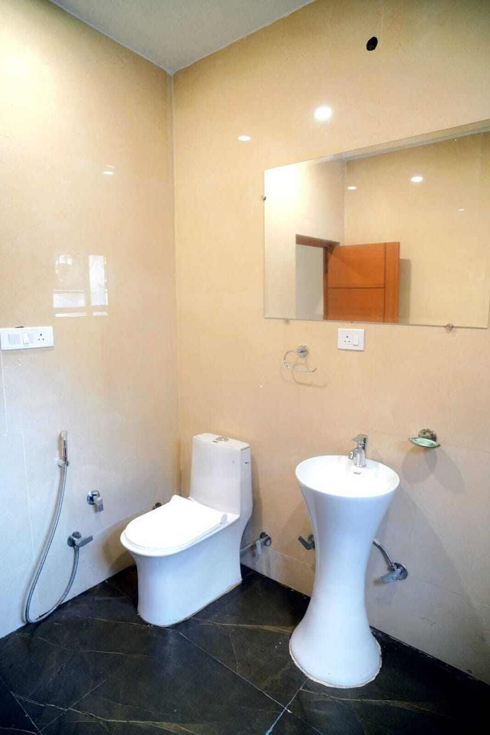 Shower, free toiletries, hair dryer, slippers