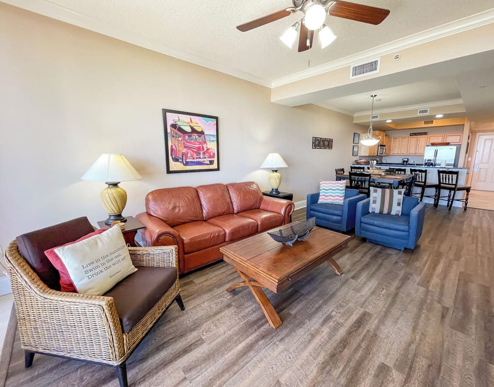 Gulf Front View Living Room 