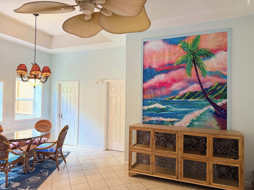 Dining in the Lobby-Lounge. Enjoy homemade breads made with locally grown apple-bananas.