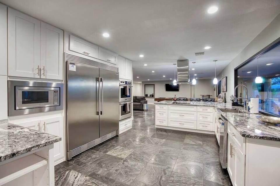 Fully equipped kitchen ready for group cooking.