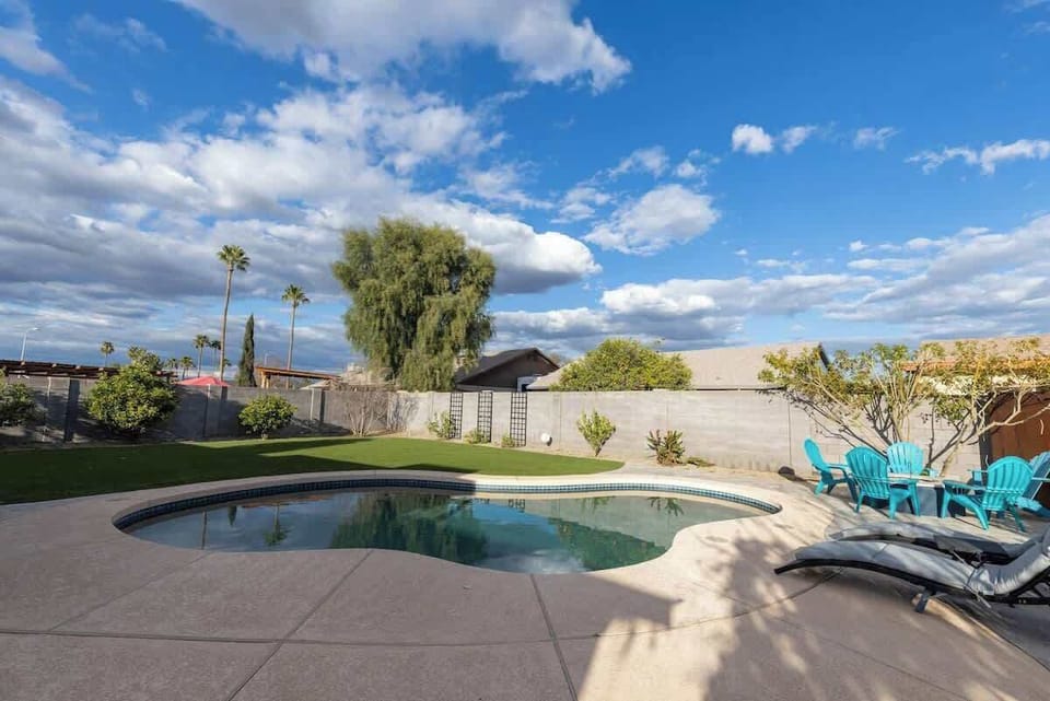 Private pool with a spacious outdoor oasis.