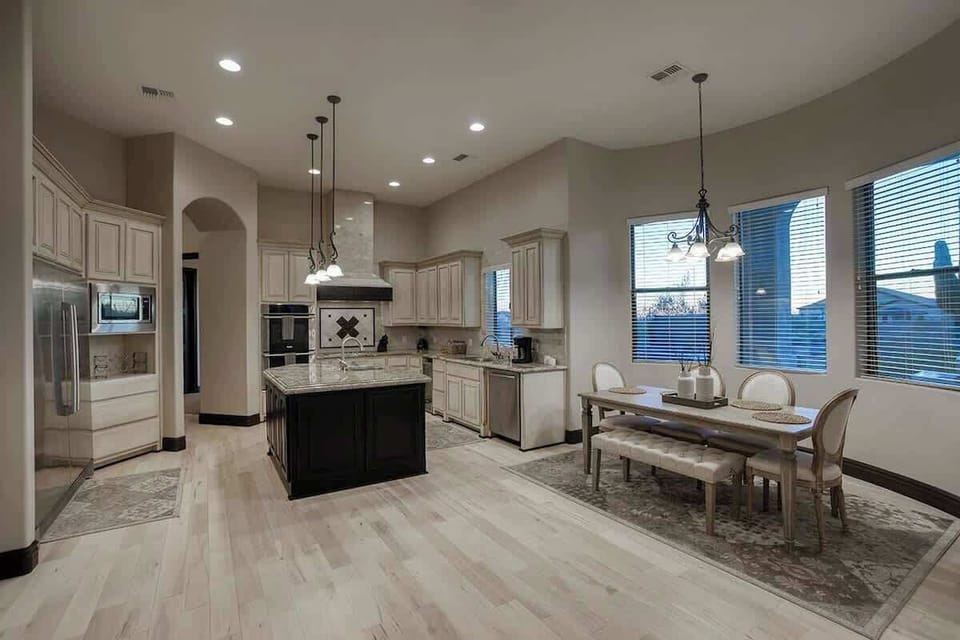 Spacious kitchen with ample counter space for group meals