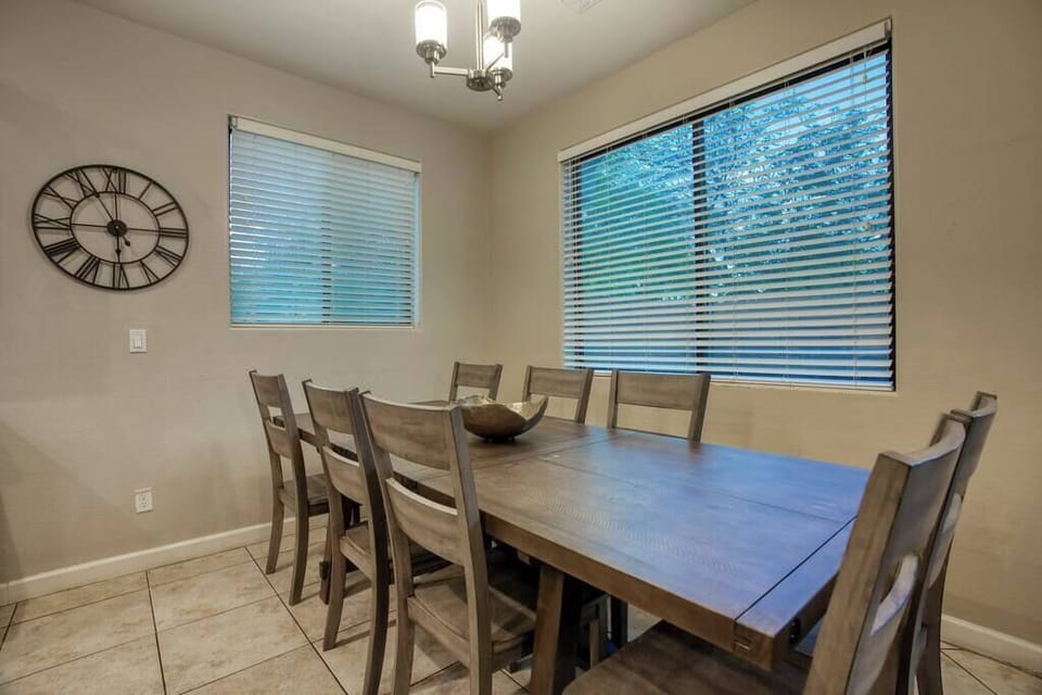Spacious dining area perfect for family meals.