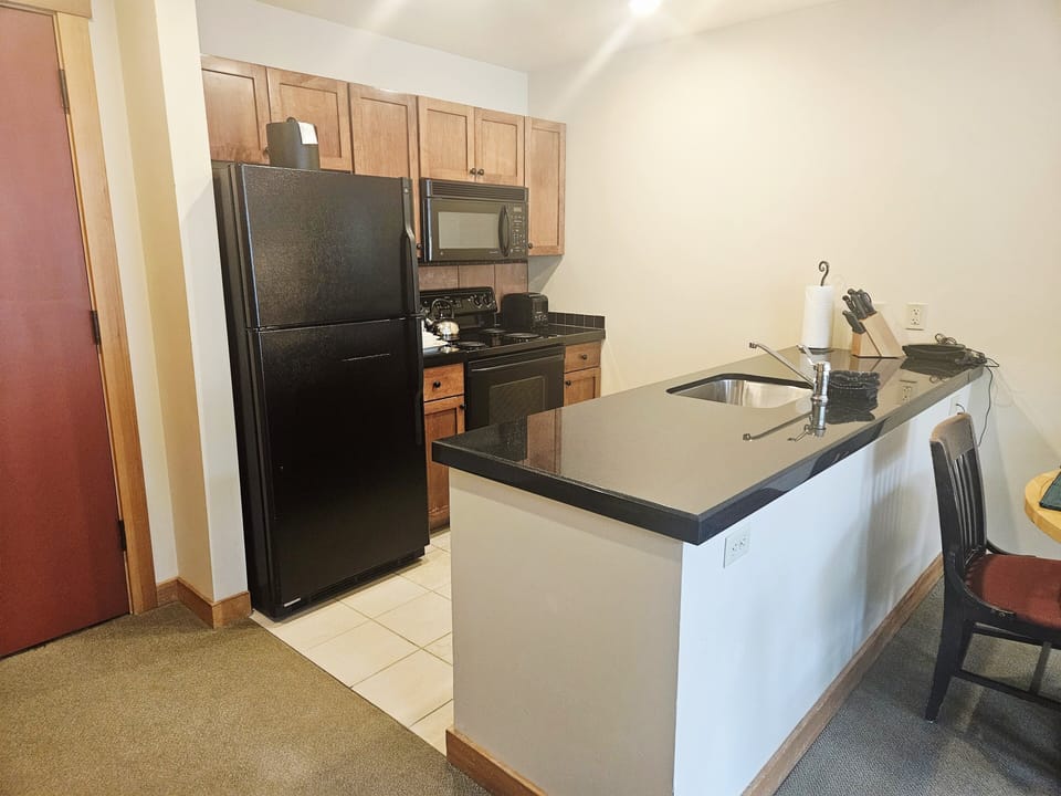 Indoors, Kitchen, Appliance, Refrigerator, Microwave