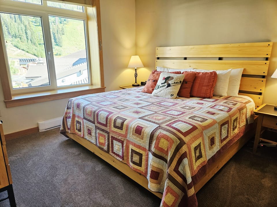 Indoors, Lamp, Furniture, Bed, Bedroom