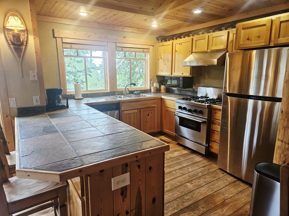 Indoors, Kitchen, Hardwood, Floor, Stained Wood