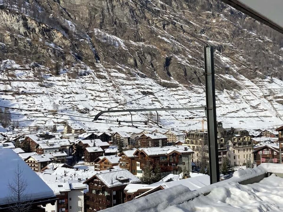 View from the terrace on the village of Zermatt