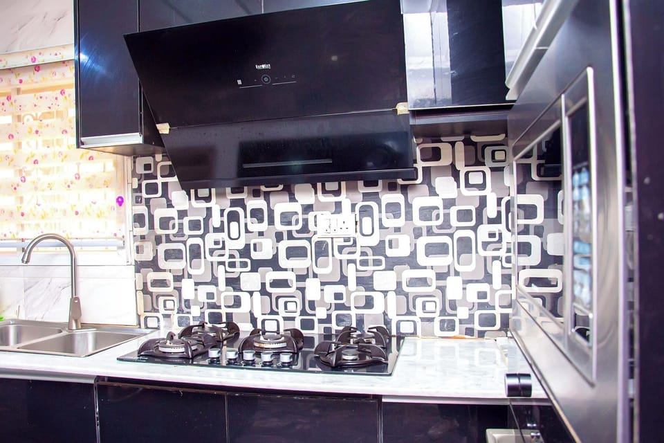 Economy Apartment, Balcony, City View | Private kitchen | Fridge, microwave, oven, stovetop