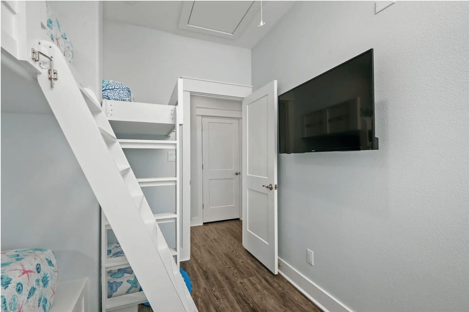 Wind down with your favorite show—every room has its own Roku TV.