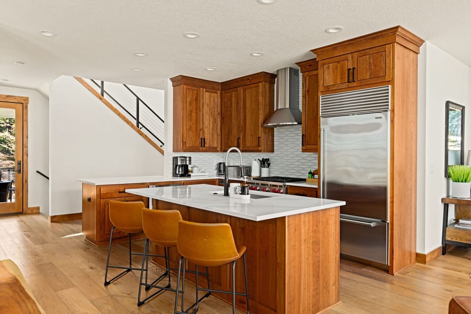 Coffee brewing, pancakes flipping, good times cooking! Start your day right in our bright and beautiful kitchen.