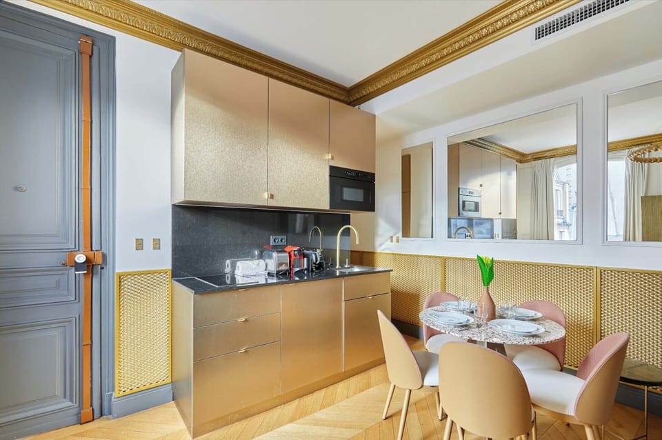 Apartment | Private kitchen | Fridge, microwave, stovetop, coffee/tea maker