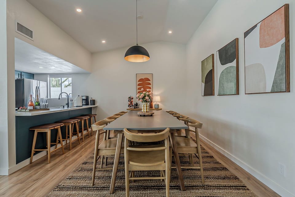 Enjoy meals together around the large dining table