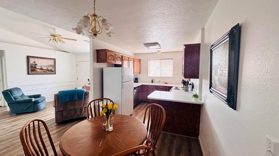 Dining area is just off the kitchen