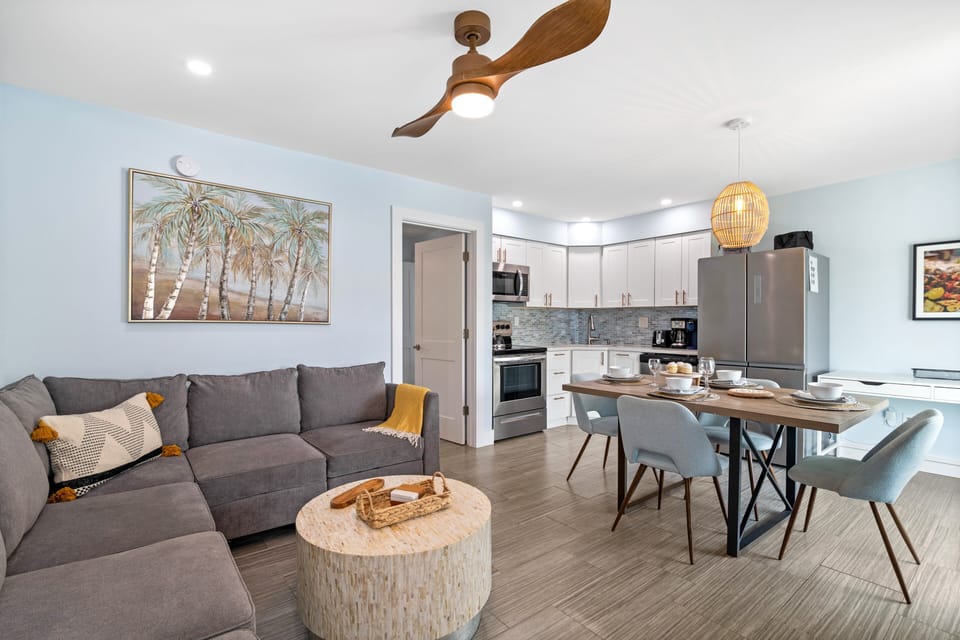 Mornings start here with fresh coffee and sunshine pouring through the windows—easy, effortless island living.