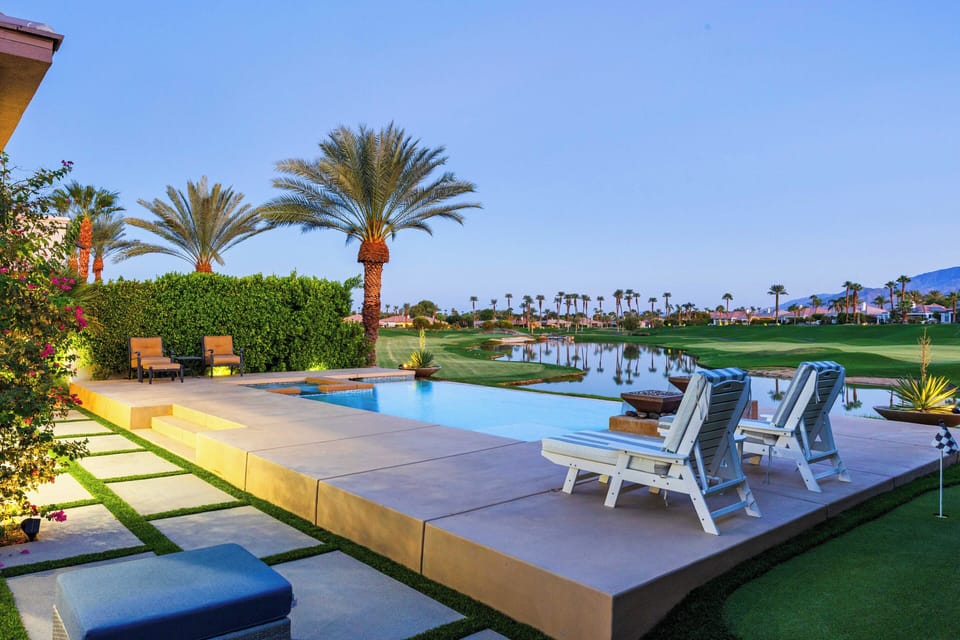 Your backyard oasis overlooks the pristine fairways of Mountain View Country Club.