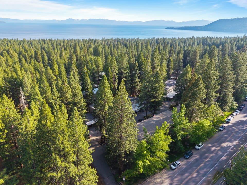 Aerial view of the neighborhood.