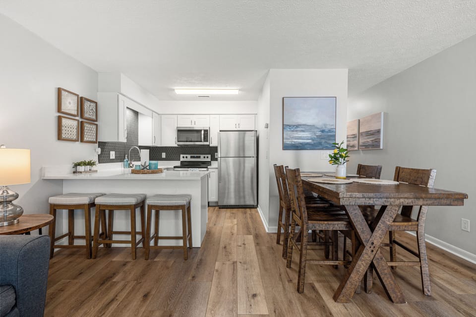 Modern kitchen and cozy dining space—perfect for every meal.