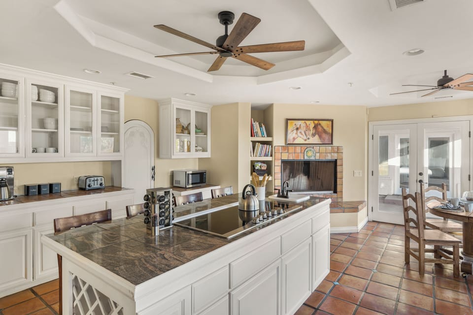 Large kitchen island for meal prepping. (The Ranch)