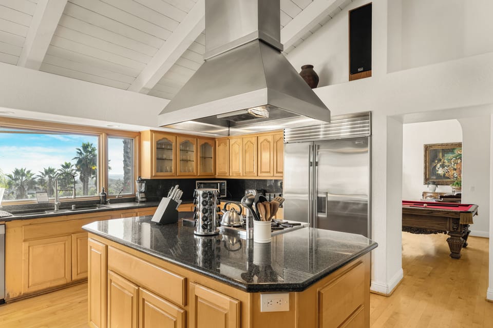A gourmet kitchen where you can enjoy preparing meals with a view.