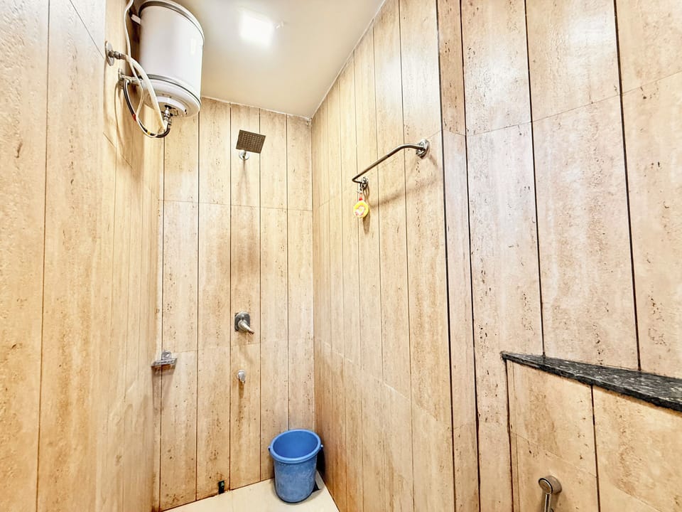Shower, rainfall showerhead, bidet, soap