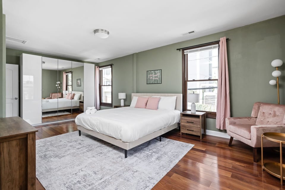 With a king bed, Indianapolis decor,  this bedroom is fit  for a king!