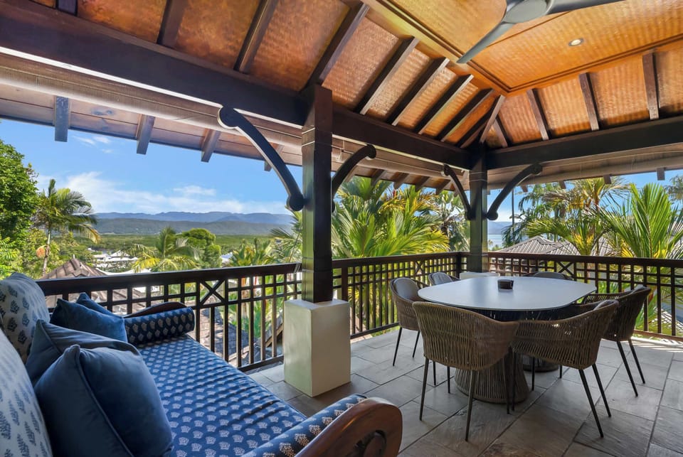 With generous dining space, comfortable seating and expansive outlooks, the main balcony is designed for making the most of Port Douglas' year-round outdoor lifestyle.