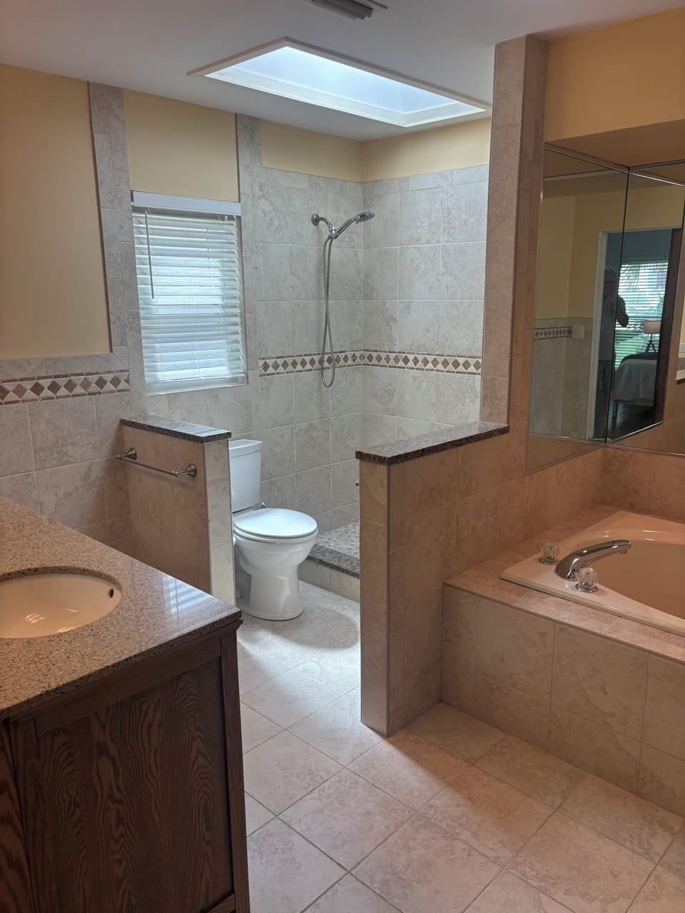 Master Bathroom with garden tub and separate shower.