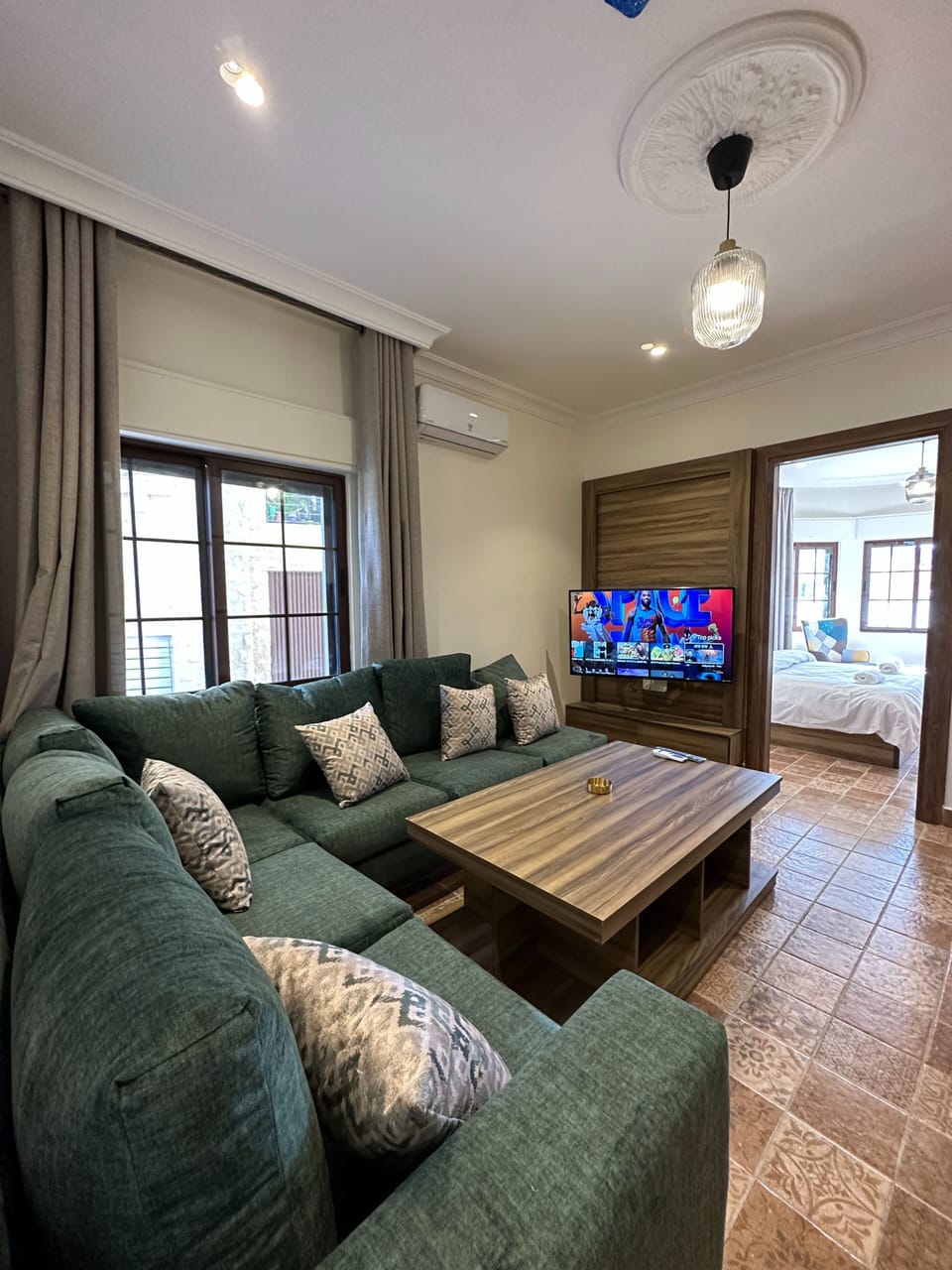 Apartment, 1 Bedroom, Accessible, Smoking | Living area | Flat-screen TV