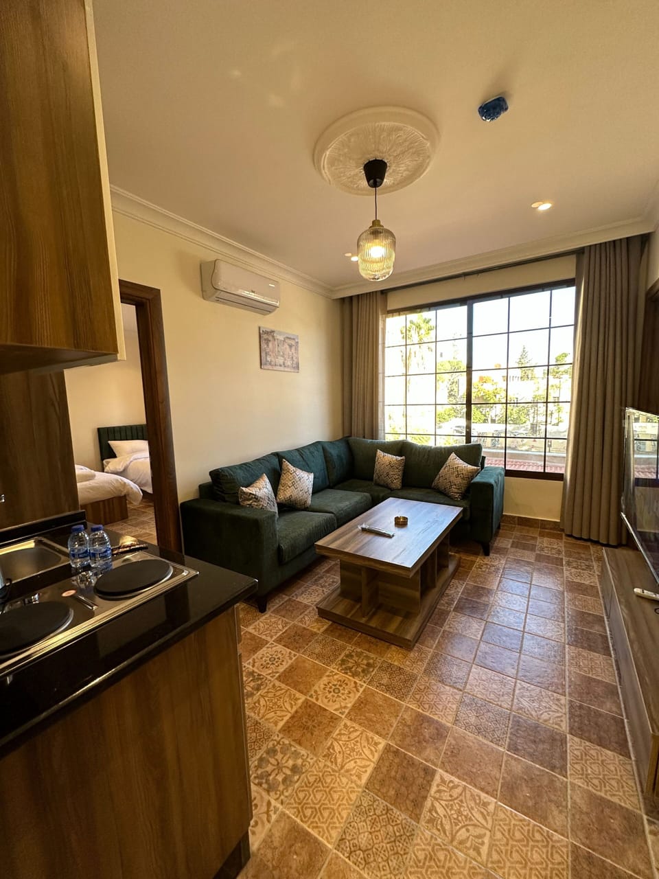Apartment, 1 Bedroom, Accessible, Smoking | Living room | Flat-screen TV