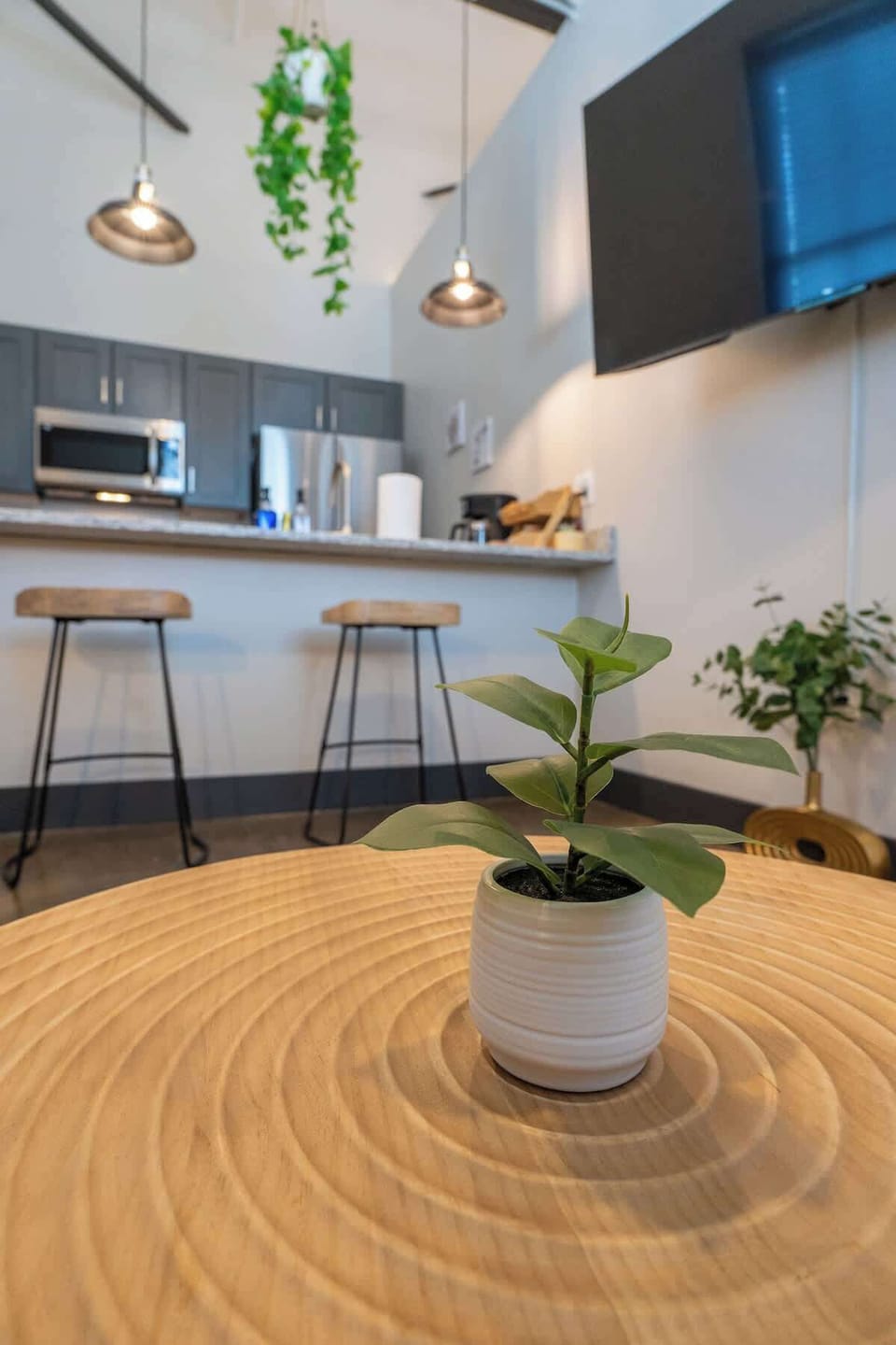 Decorative elements featuring plant motifs or actual plants, adding a touch of nature and freshness to the space.