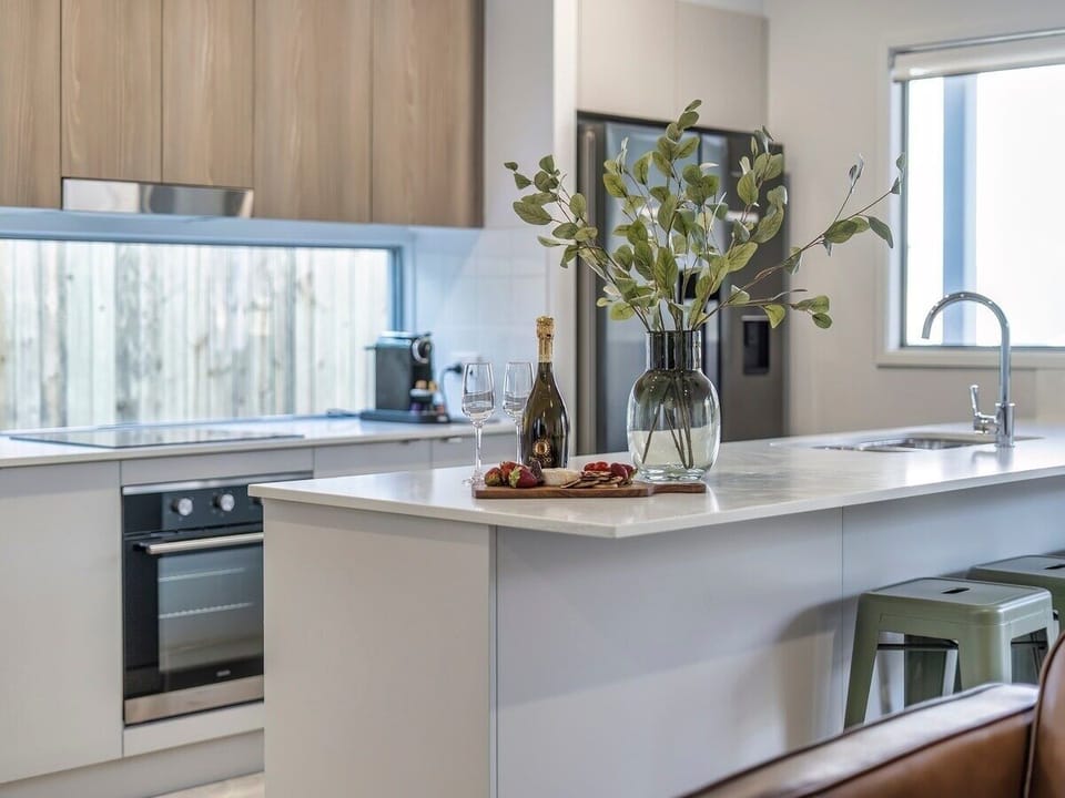 Kitchen with full-size appliances, Nespresso and generous bench space.