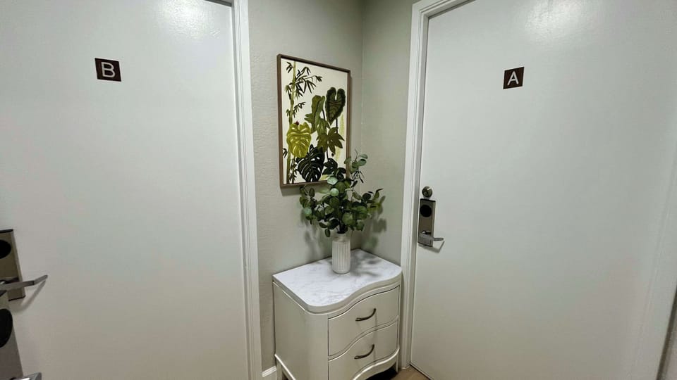 after entry, you will see 2 rooms labeled as A, B