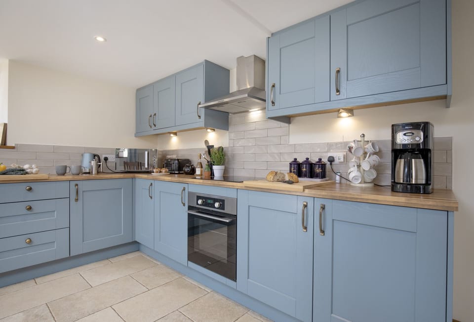 The Old Shippon, near Honiton. Ground floor: The superbly equipped kitchen