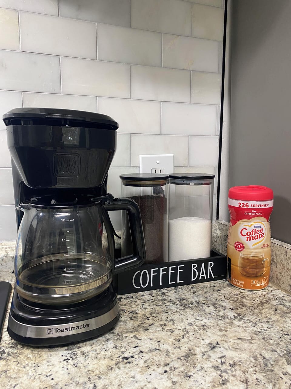 coffee maker with medium roast and sugar