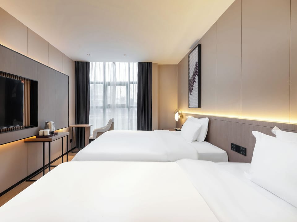 Business Twin Room, City View | Hypo-allergenic bedding, down comforters, pillowtop beds