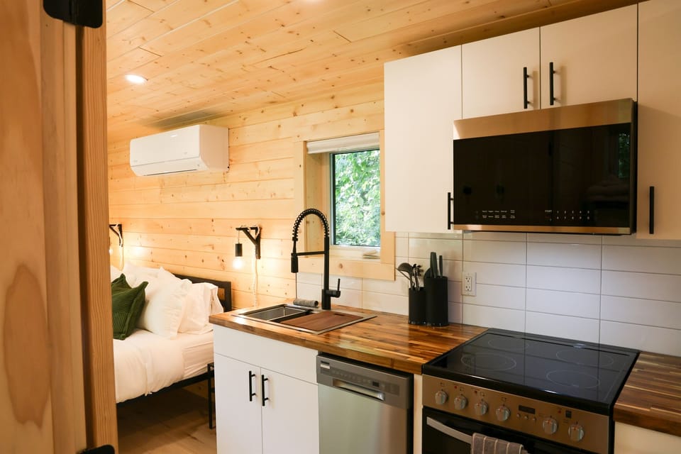 Enjoy a full apartment sized kitchen with brand new stainless steel appliances