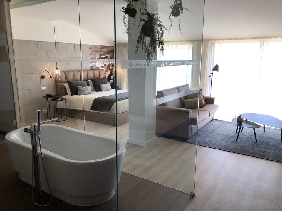 Deluxe Suite | Bathroom | Shower, free toiletries, hair dryer, towels
