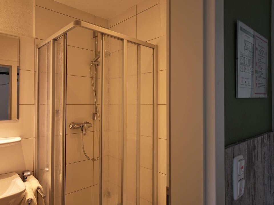 Single Room | Bathroom | Shower, hair dryer, towels, soap