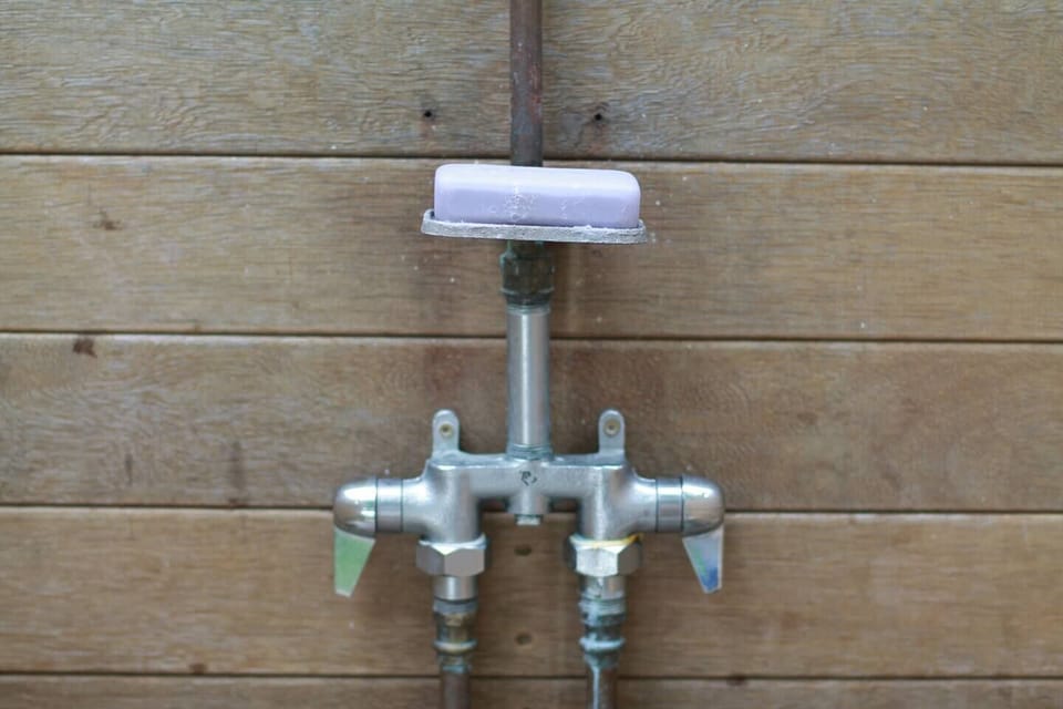 Enjoy the outdoor shower in seasonal months!
