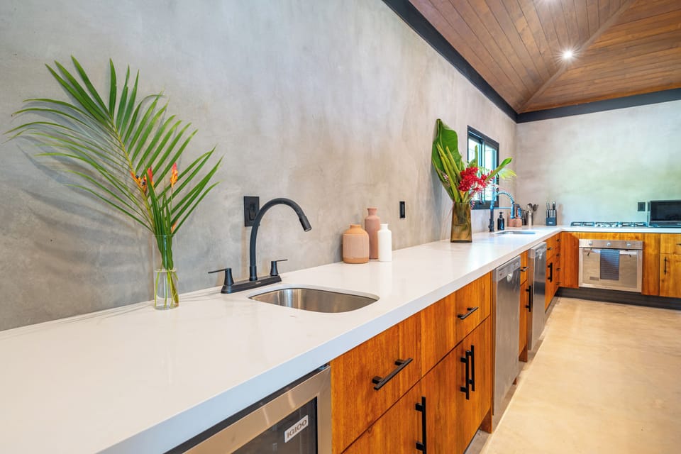 Luxury Quadruple Room, Private Pool, Mountain View | Private kitchen | Full-size fridge, microwave, cookware/dishes/utensils