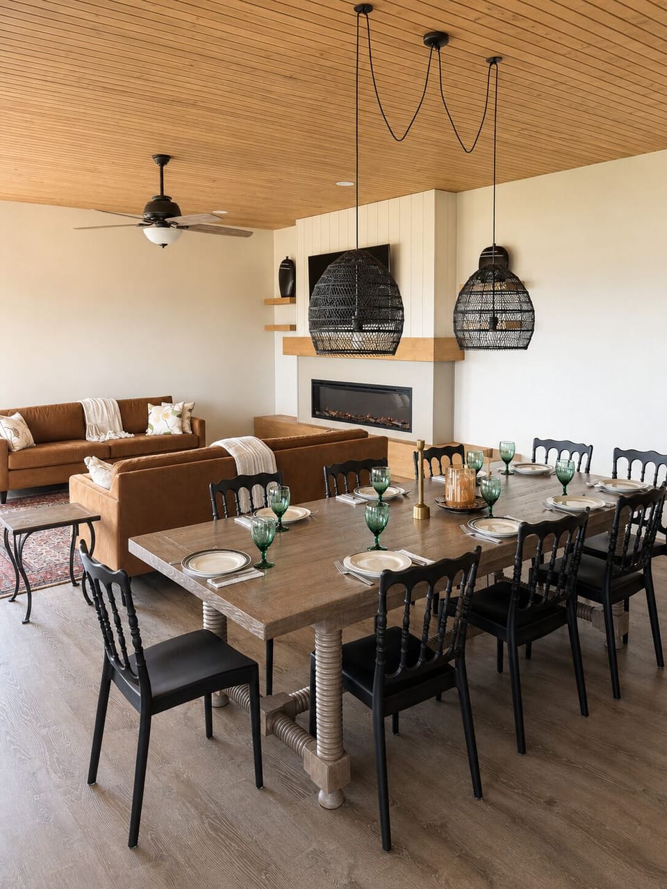 living and dining space.  With extensions table seats 16 