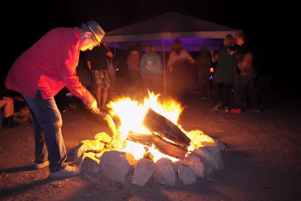 One of two fire pits